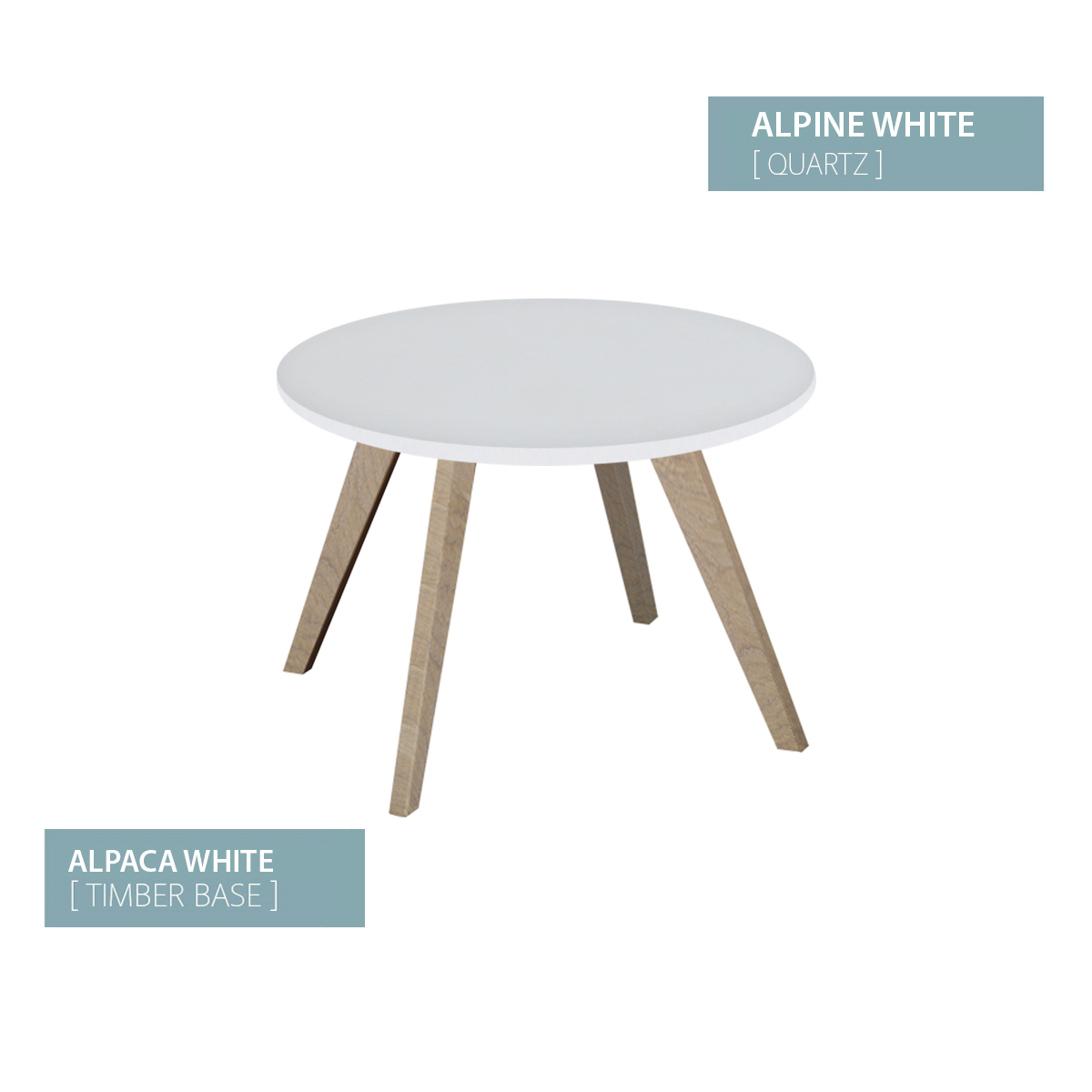 COFFEE TABLE  ALPACA WHITE BASE ALPINE WHITE