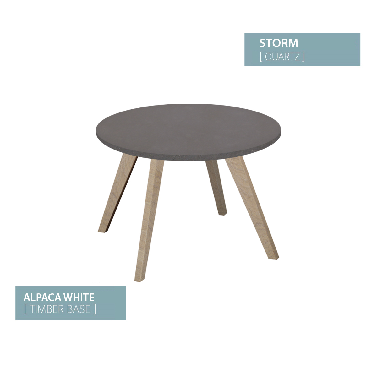 COFFEE TABLE ALPACA WHITE BASE (STORM)
