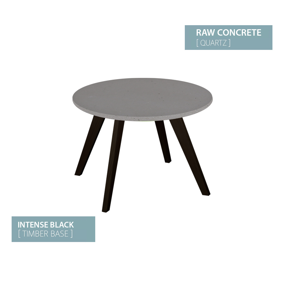 COFFEE TABLE BLACK BASE (RAW CONCRETE)