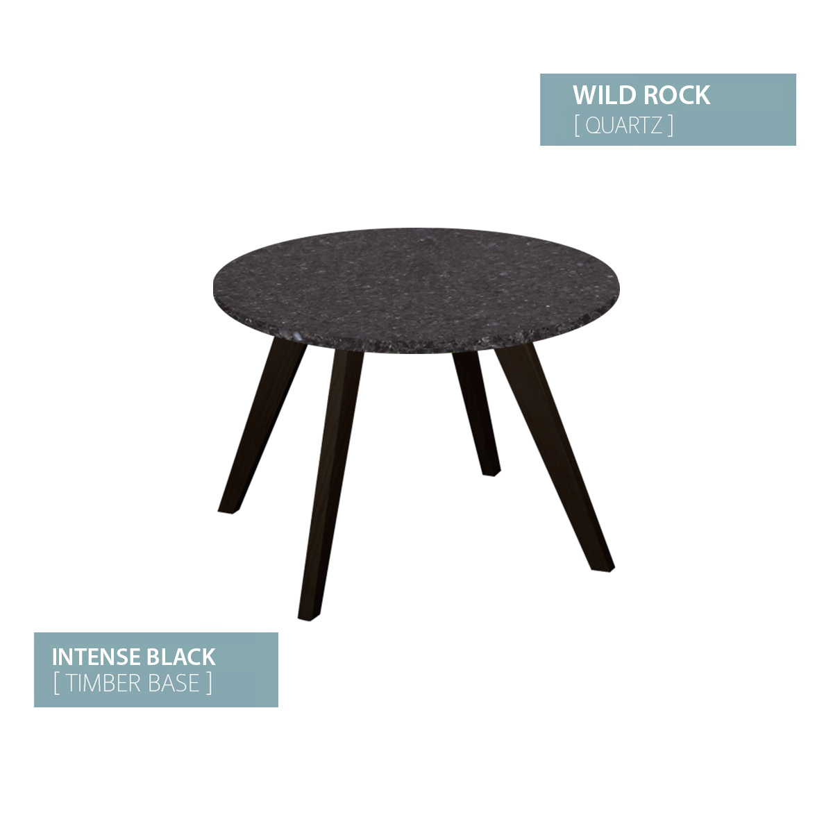 COFFEE TABLE BLACK BASE (WILD ROCK)