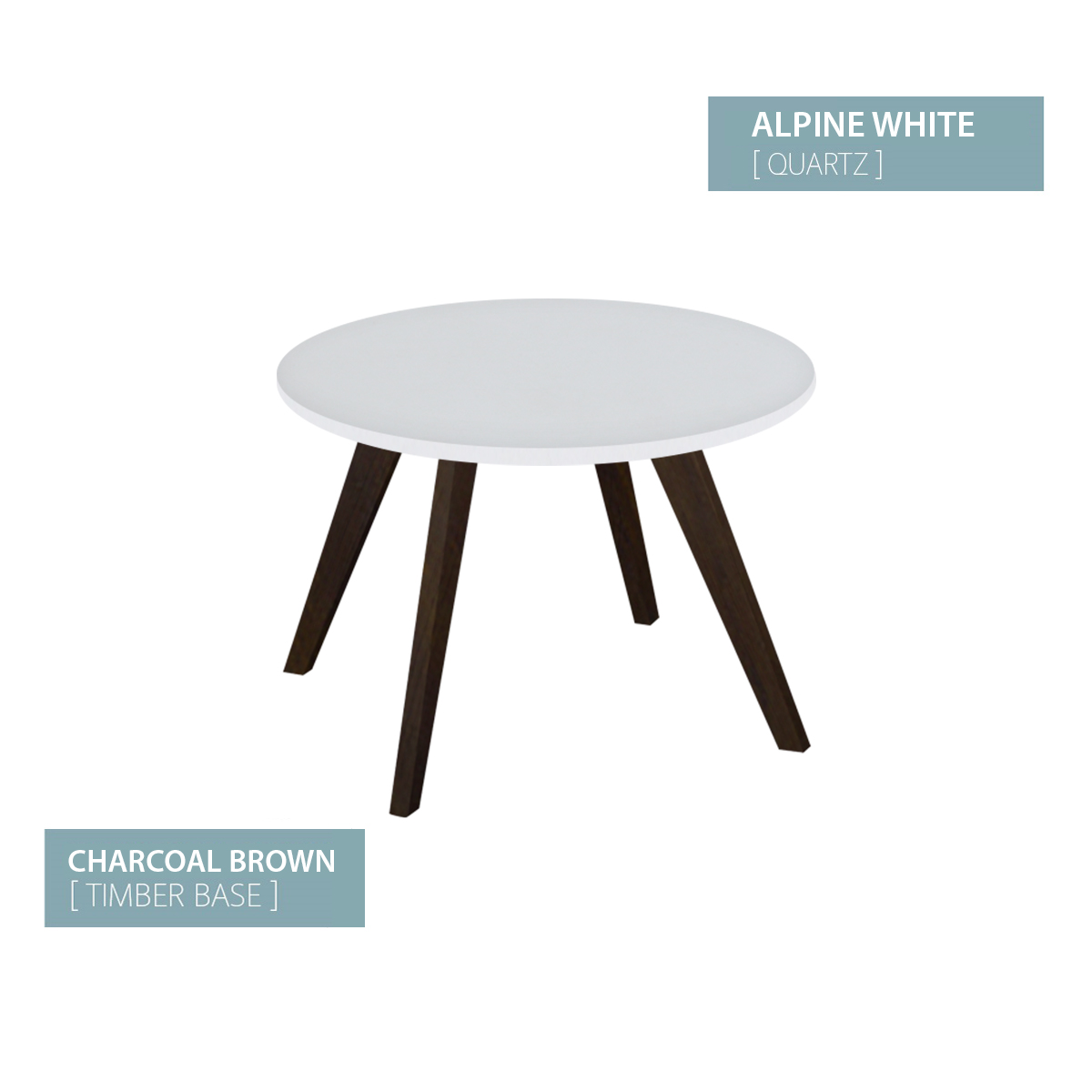 COFFEE TABLE CHARCOAL BASE (ALPINE WHITE)
