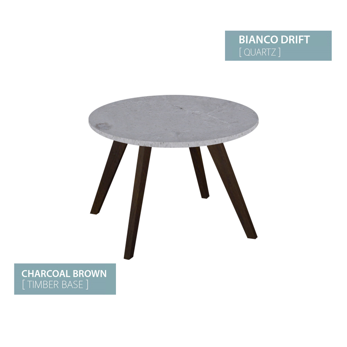 COFFEE TABLE CHARCOAL BASE (BLANCO DRIFT)