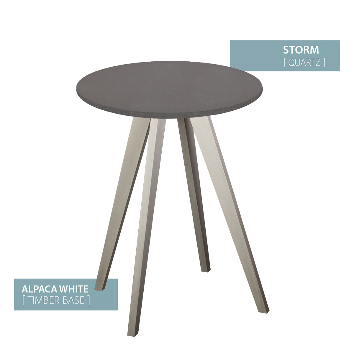 CAFE TABLE ALPACA WHITE BASE  (STORM)