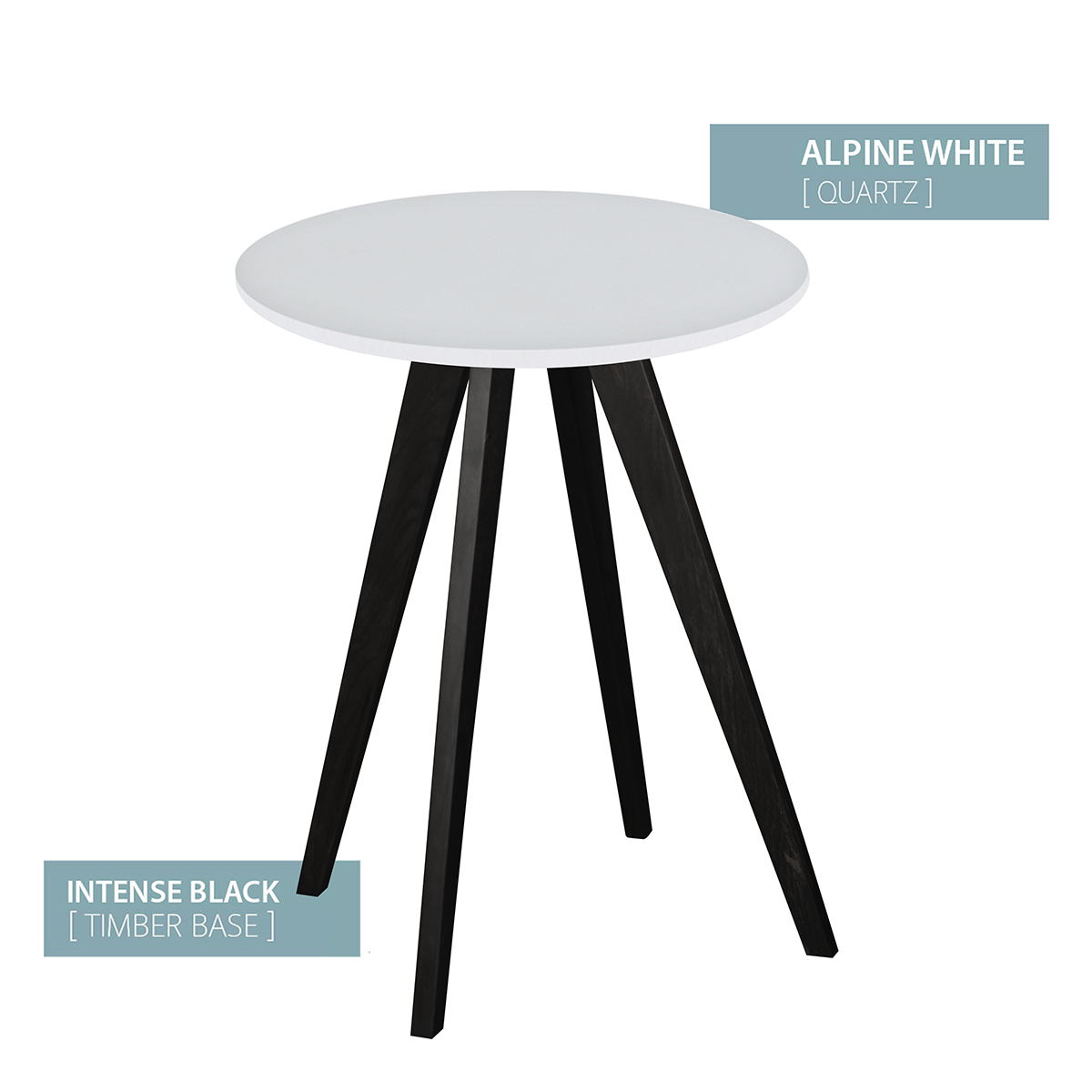 CAFE TABLE BLACK BASE (ALPINE  WHITE)