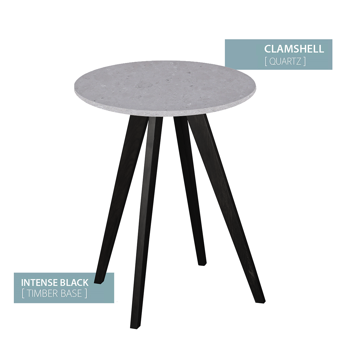 CAFE TABLE BLACK BASE  (CLAMSHELL)