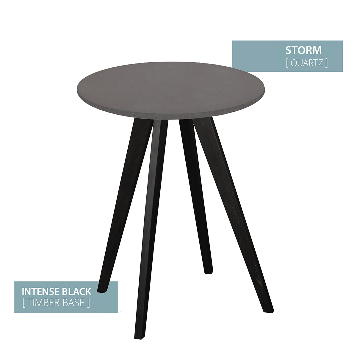 CAFE TABLE BLACK BASE  (STORM)
