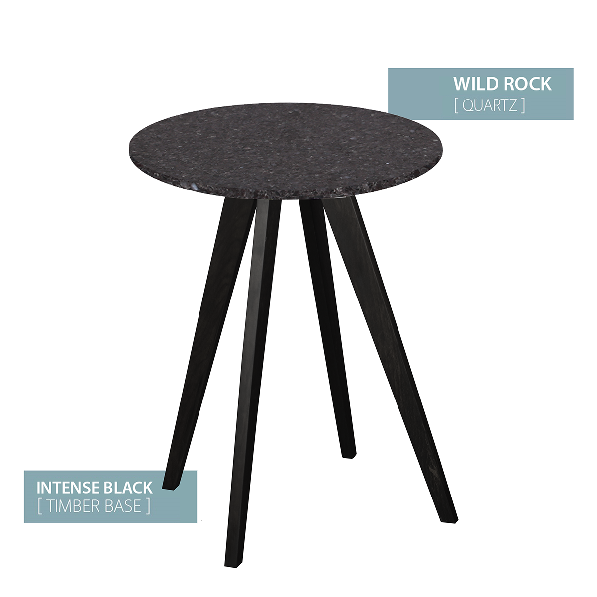 CAFE TABLE BLACK BASE (WILD  ROCK)