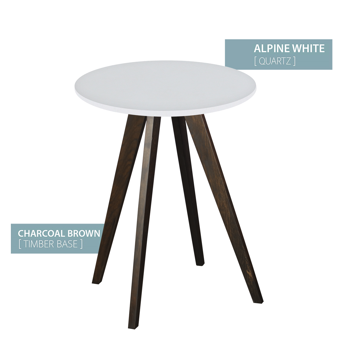 CAFE TABLE CHARCOAL BASE  (BIANCO DRIFT)