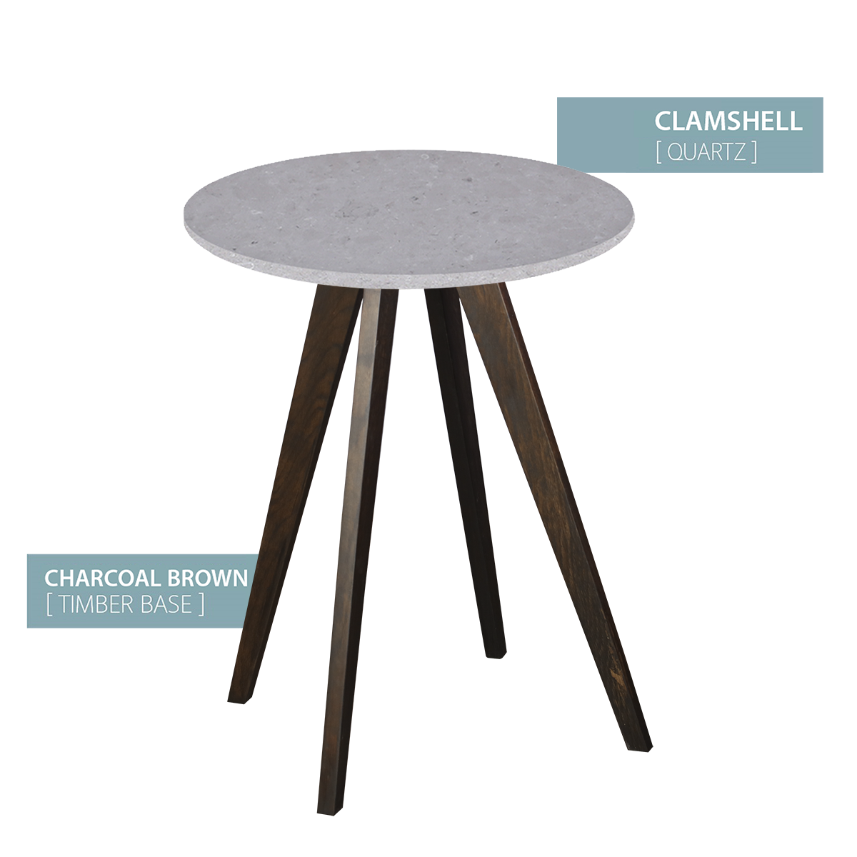 CAFE TABLE CHARCOAL BASE  (CLAMSHELL)