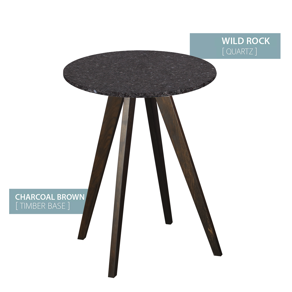 CAFE TABLE CHARCOAL BASE  (WILD ROCK)