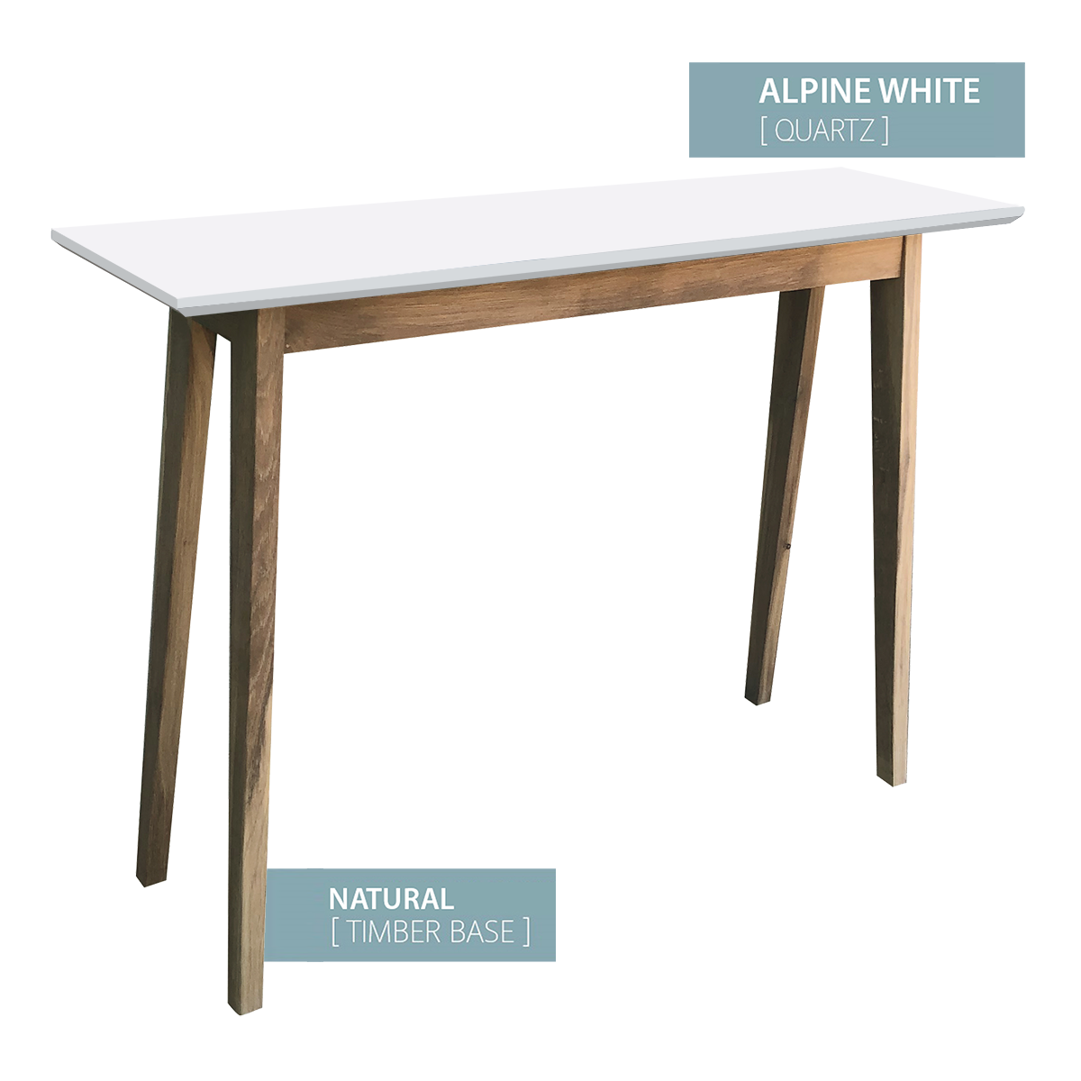 CONSOLE TABLE NATURAL BASE (ALPINE WHITE)