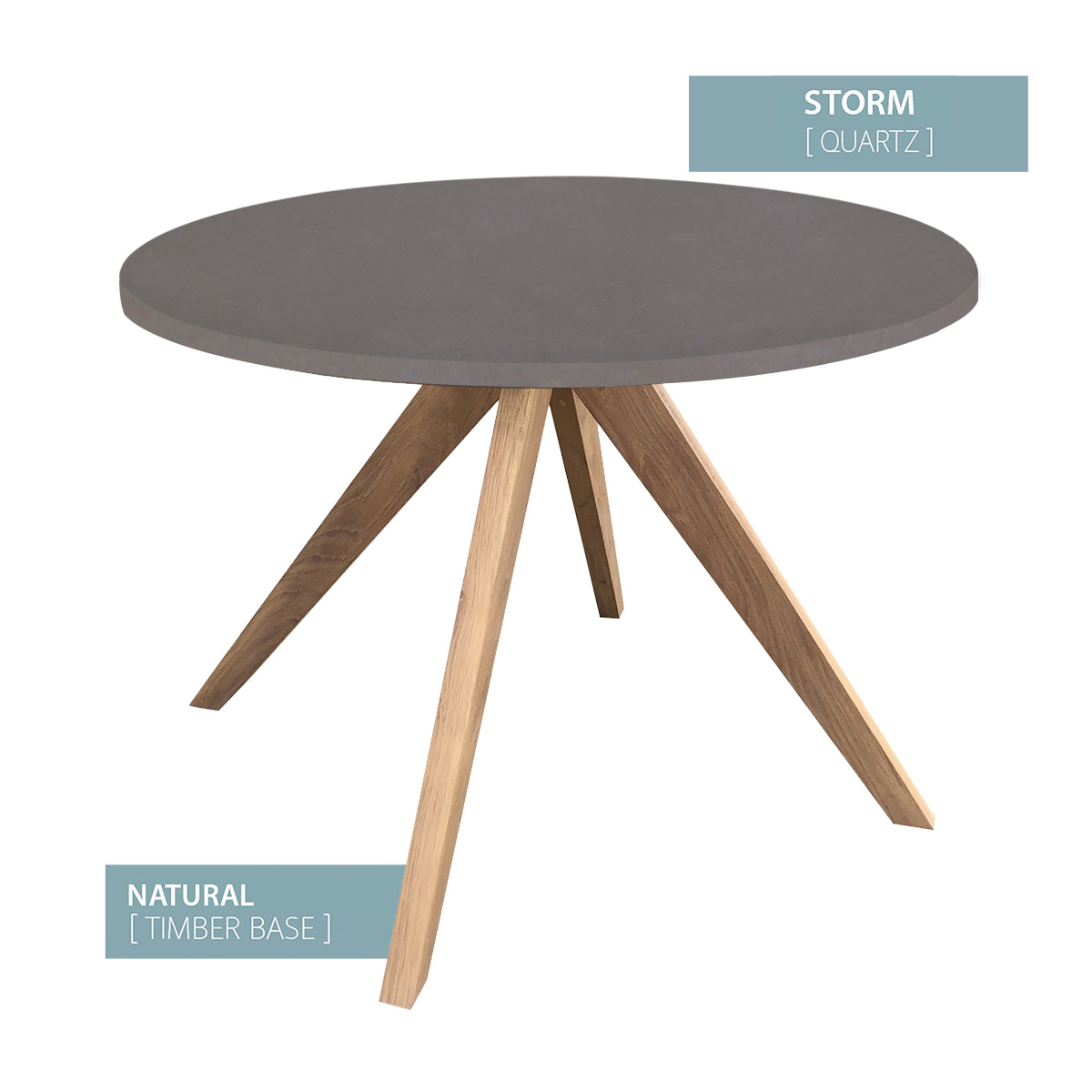 DINING TABLE ROUND NATURAL BASE (STORM)