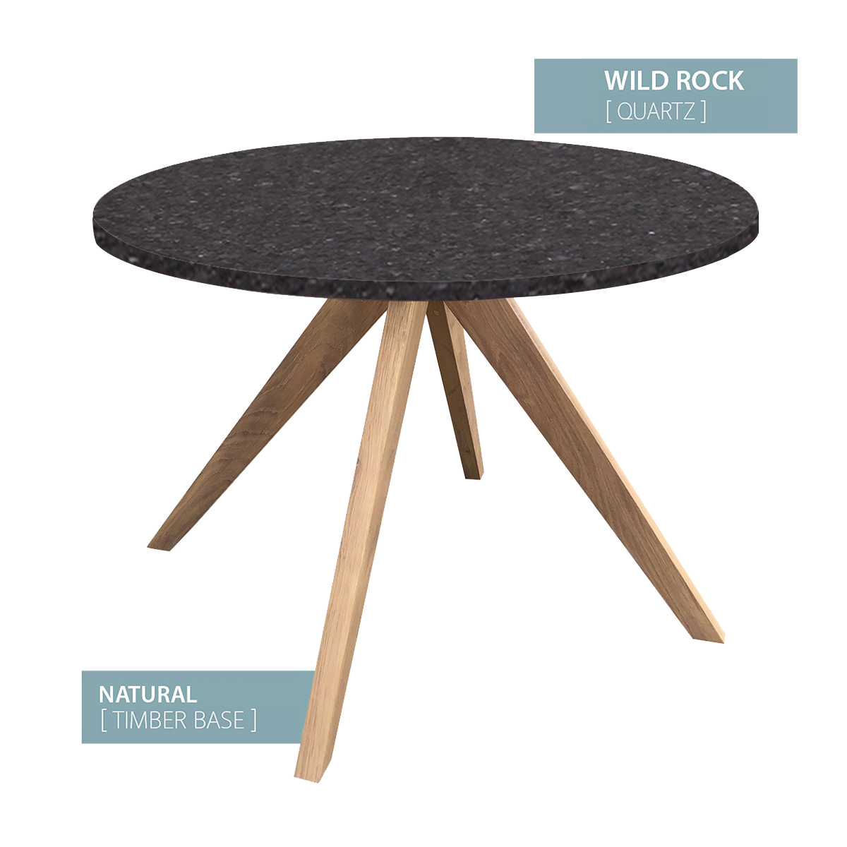 DINING TABLE ROUND NATURAL BASE (WILD ROCK)