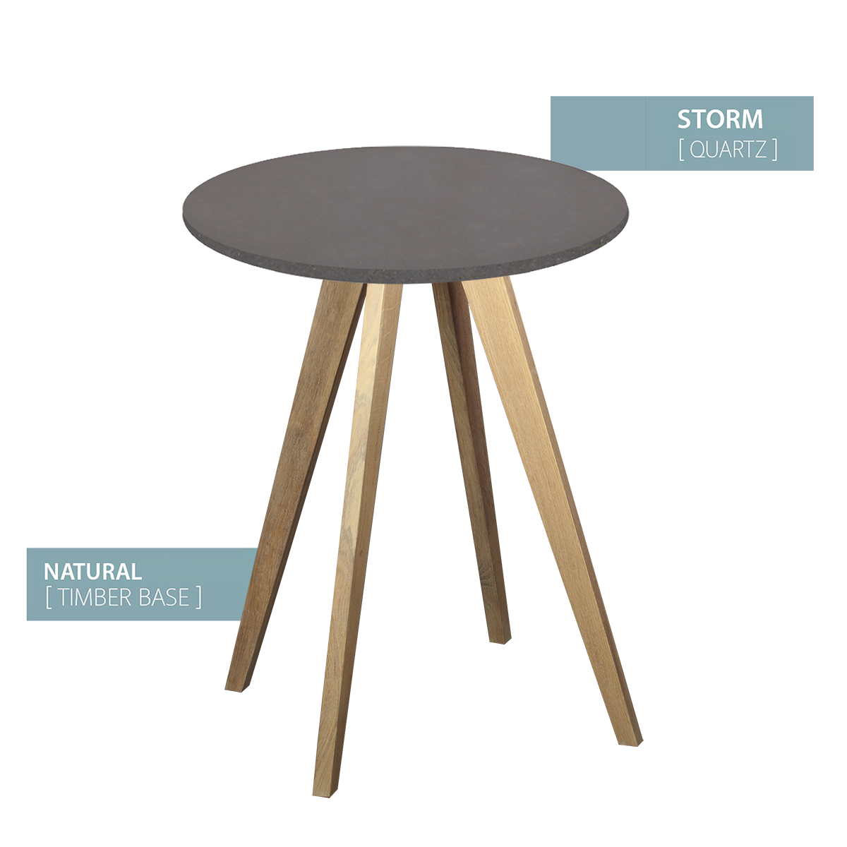 CAFE TABLE NATURAL BASE (STORM)
