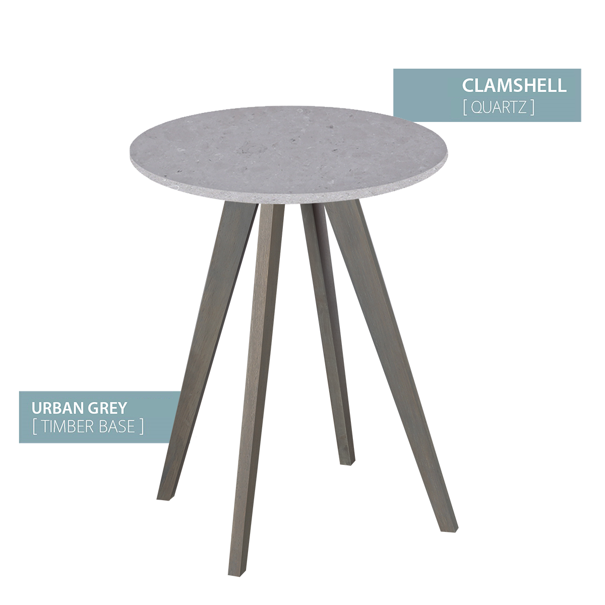 CAFE TABLE URBAN GREY BASE (CLAMSHELL)