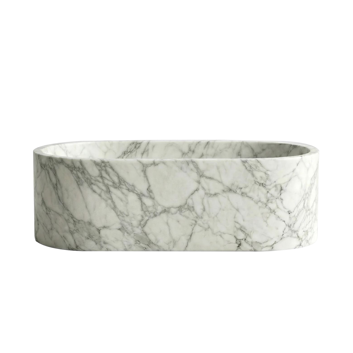 Elara Italian Arabescato Marble Freestanding Bathtub