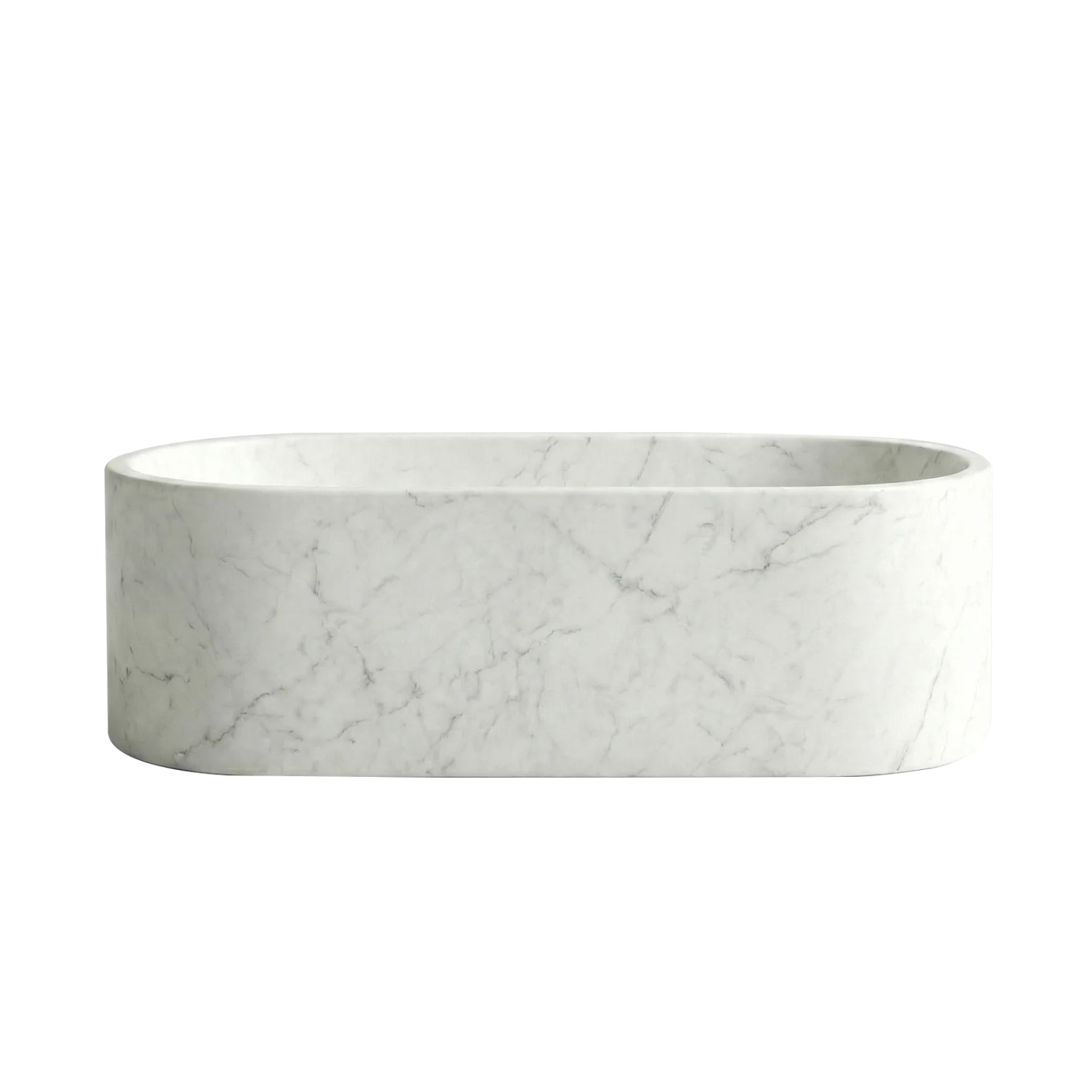 Ismeré White Carrara Marble Freestanding Bathtub