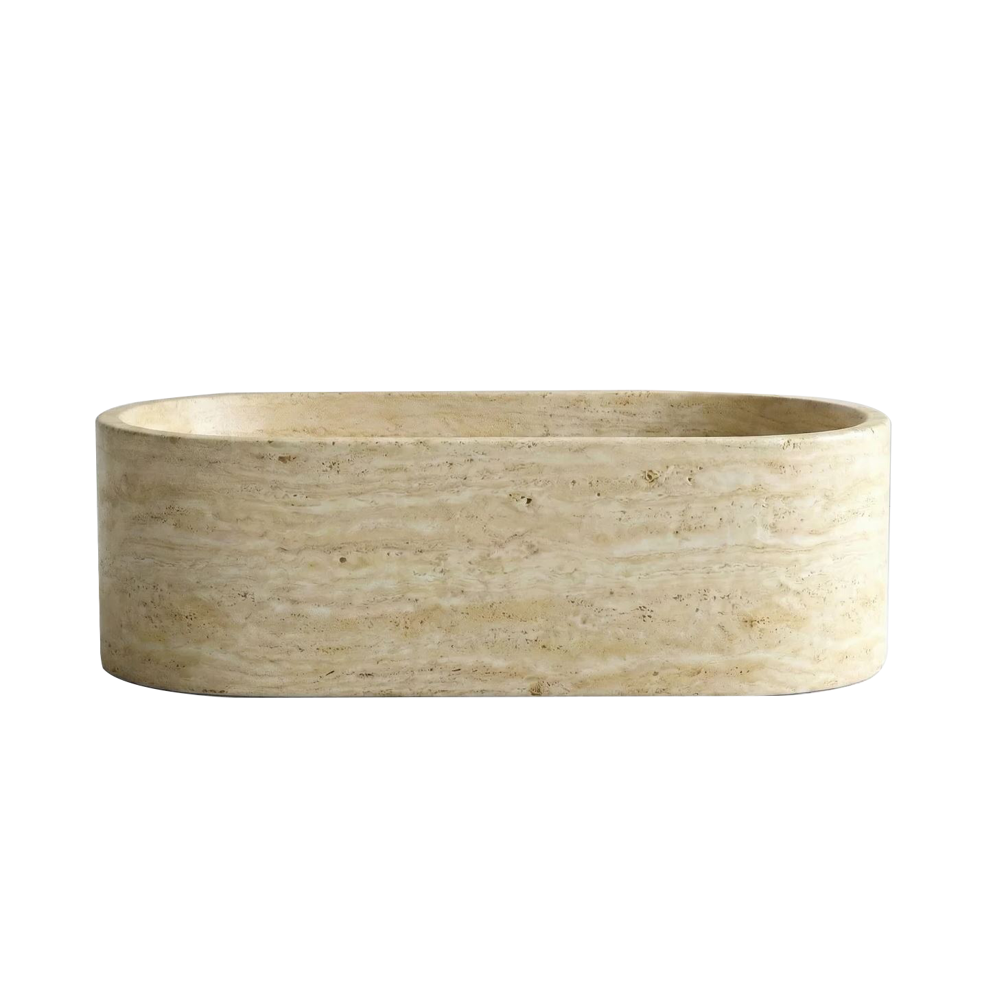 Solara Beige Travertine Freestanding Bathtub
