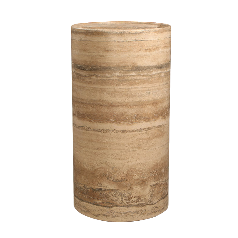 Valtier Silver Travertine Pedestal Basin